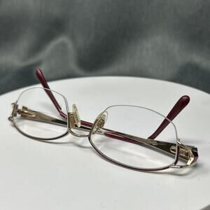Tura Eyeglass Frames 51□16 Burgundy Accents Prescription Ready Designer Optical